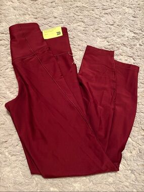 all in motion  effortless support  Maroon High-Rise 7/8 length pocketed leggings